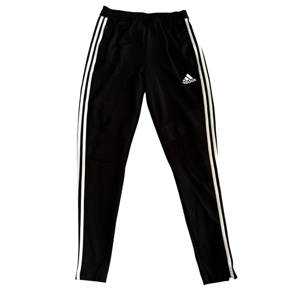Adidas Climacool Tiro Training Pants Black White Stripe Ankle Zip Small